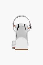 CHARLOTTE PUMP MIRROR SILVER 95 MM BLOCK HEEL - NEW STYLE