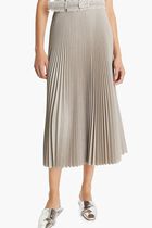 PLEATED MELANGE VISCOSE SKIRT