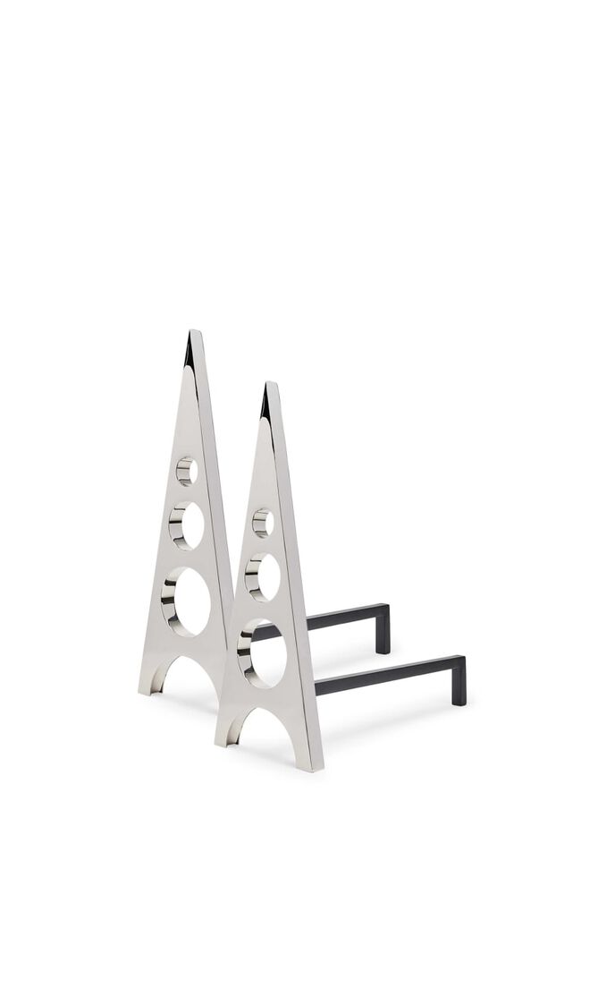 JNR BERLIN ANDIRONS - NICKEL