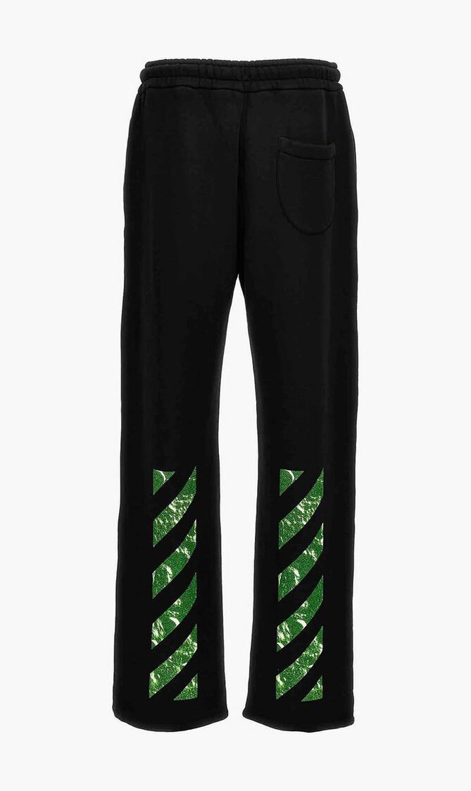 MOON TAB SWEATPANTS BLACK GREEN