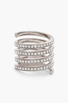 VITTORIA RING WHITE CRYSTALS & SILVER BASE