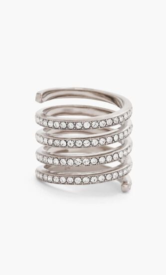 VITTORIA RING WHITE CRYSTALS & SILVER BASE