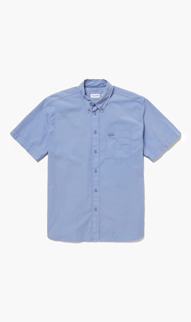 Natural Dye Cotton Poplin Button-Down Shirt