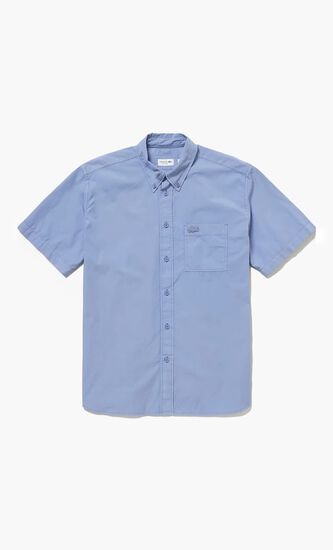 Natural Dye Cotton Poplin Button-Down Shirt