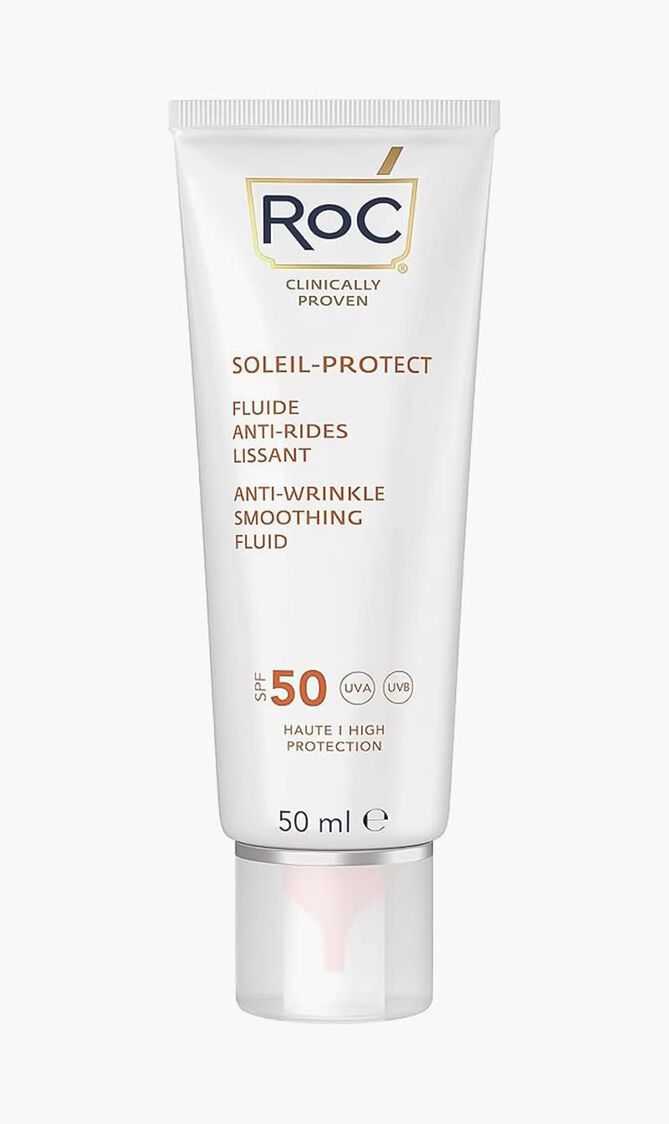 Soleil-Protect Anti-Wrinkle Smoothing Fluid Spf 50, Uva/B Protection Hypoallergenic Sunscreen, 50ml
