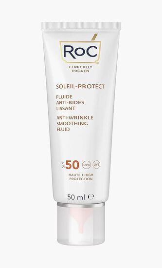 Soleil-Protect Anti-Wrinkle Smoothing Fluid Spf 50, Uva/B Protection Hypoallergenic Sunscreen, 50ml