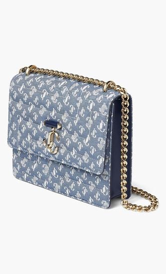 Varenne Shoulder Aja Quilted Jc Monogram Denim Denim/Light Gold