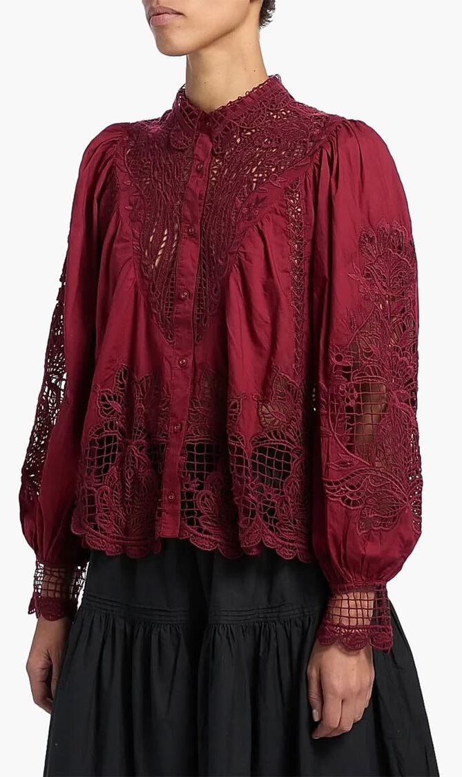 BERRY GARDEN GUIPURE BLOUSE