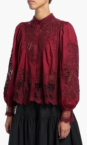 BERRY GARDEN GUIPURE BLOUSE