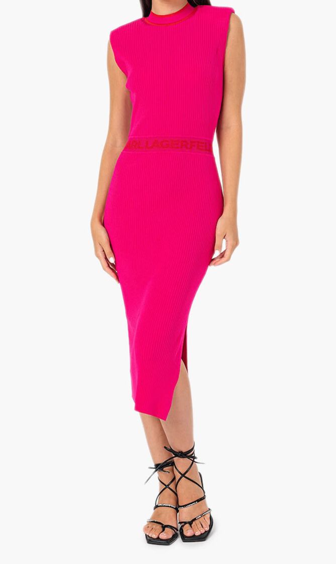 SLVS HIGH NECK KNIT DRESS