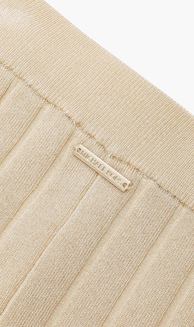 Metallic Ribbed Maxi Skirt