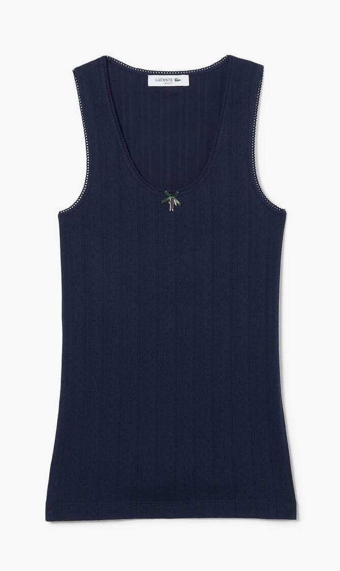 Slim Fit Pointelle Knit Tank Top
