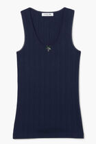 Slim Fit Pointelle Knit Tank Top