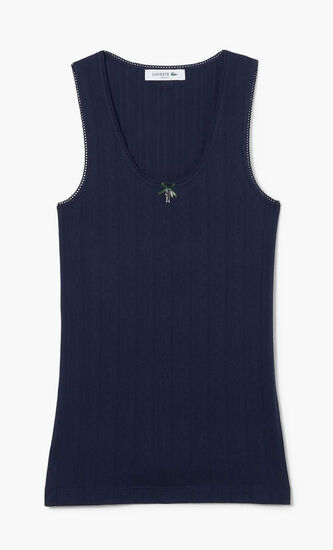 Slim Fit Pointelle Knit Tank Top