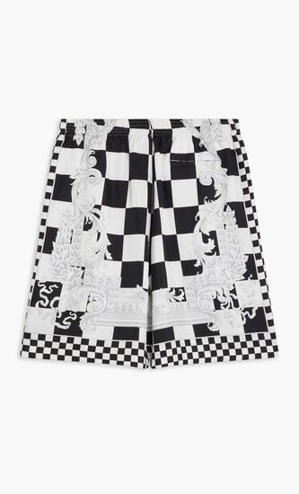 SHORTS CONTRASTO MEDUSA PRINT SILK TWILL