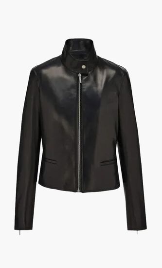 Biker Jacket with Vertical Zip Detail