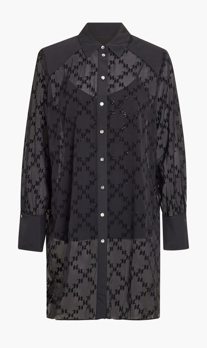 MONOGRAM GLITTER FLOCK TUNIC