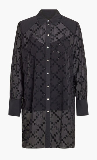 MONOGRAM GLITTER FLOCK TUNIC