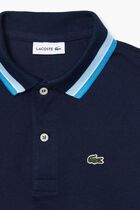 Tricolour Collar Cotton Petit Pique Polo