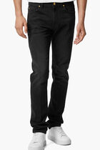 PANT DENIM STONE WASHED BLACK DENIM + VERSACE EMBROIDERY