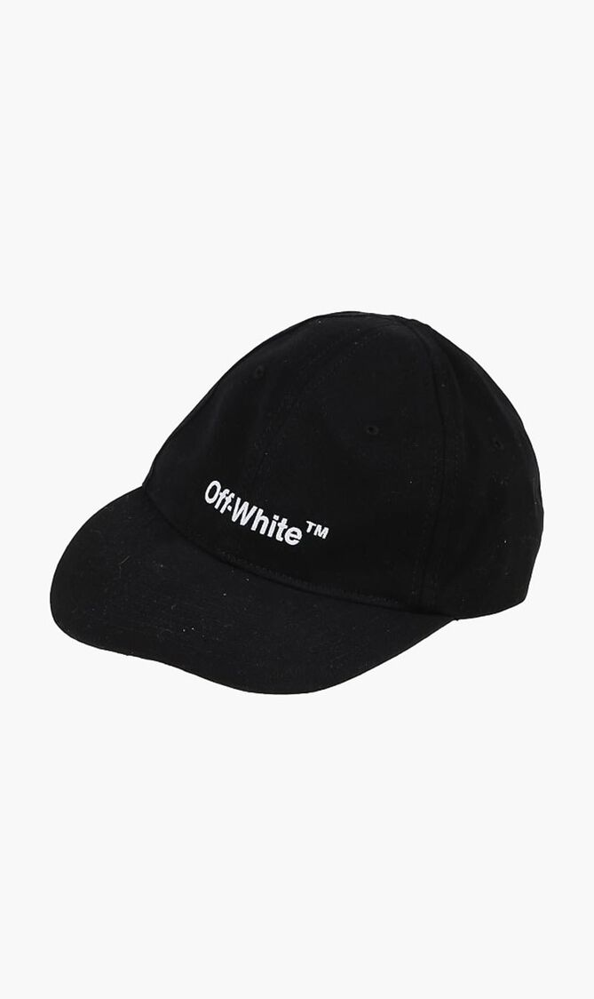 HELVETICA BASEBALL CAP BLACK WHITE