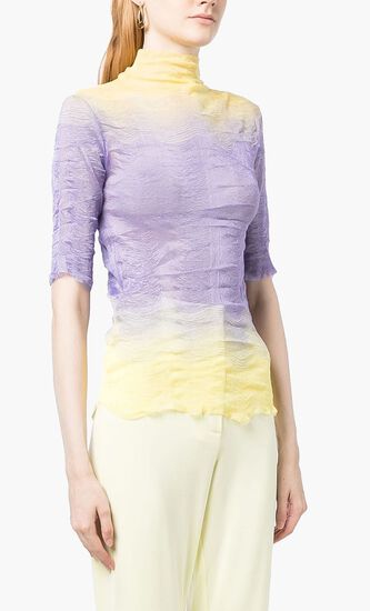 Polyster Ombre Mockneck Top