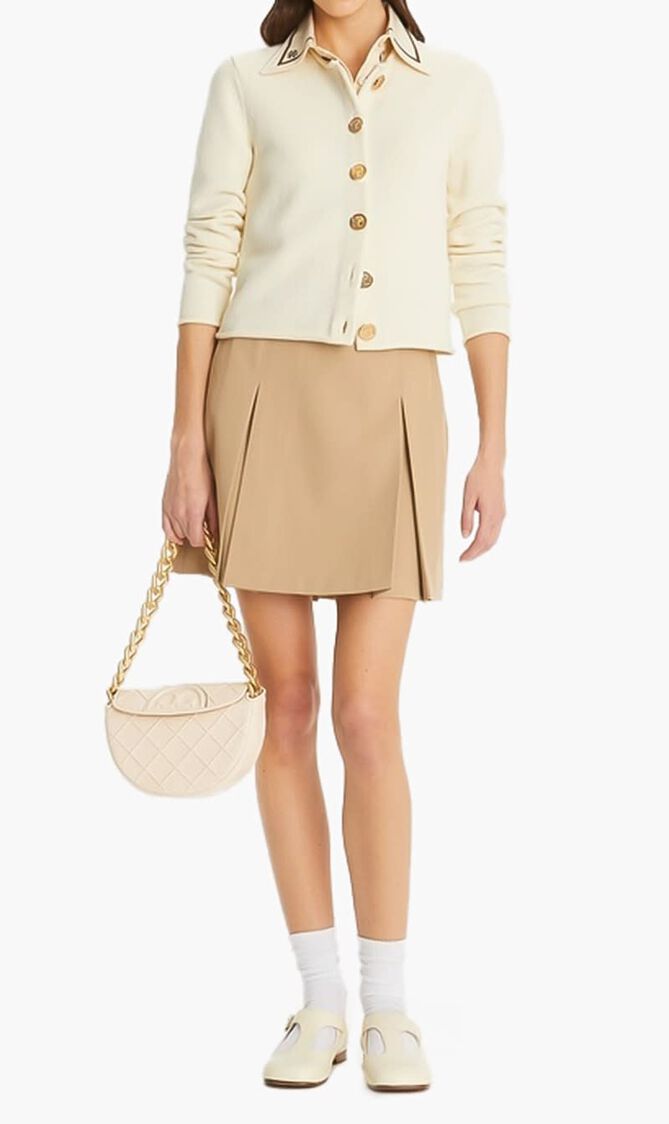 LOGO BUTTON WOOL CARDIGAN