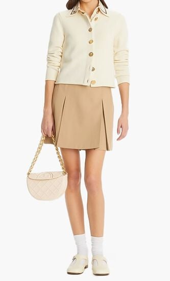 LOGO BUTTON WOOL CARDIGAN