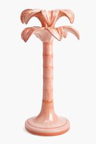 LMS PALM CANDLESTICK HOLDER - PINK - LARGE