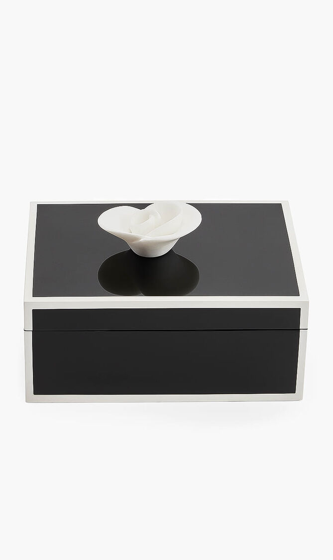 White Porcelain Flower Handle Box