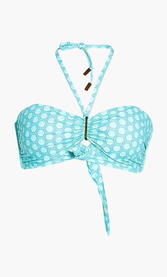 Feery Anchor Print Bandeau Bikini Top