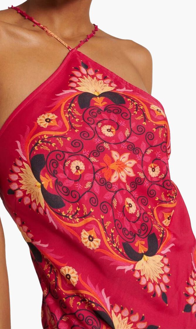 Printed Halterneck Maxi Dress