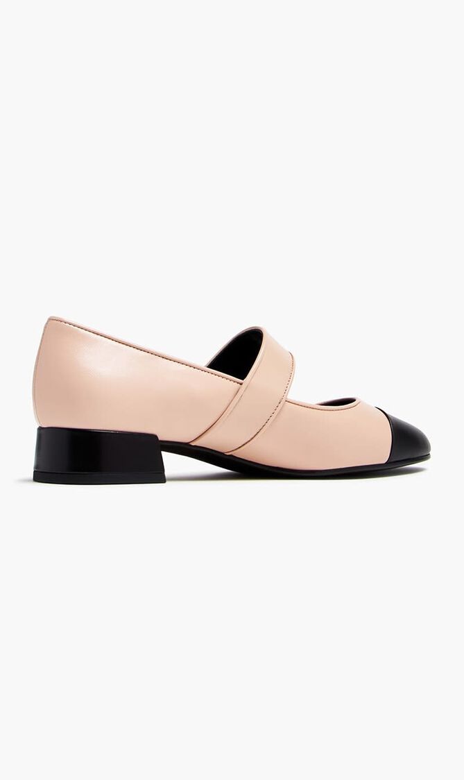 Cap-toe Mary Jane Heeled Ballet