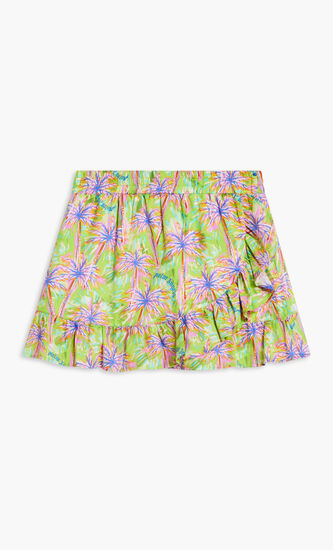 AOP PA PALMS RUFFLES SKIRT