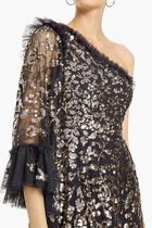 Falling Leaves One Shoulder Ankle Gown