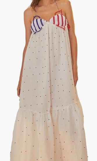 Beaded Fishes Sleeveless Maxi Dress
