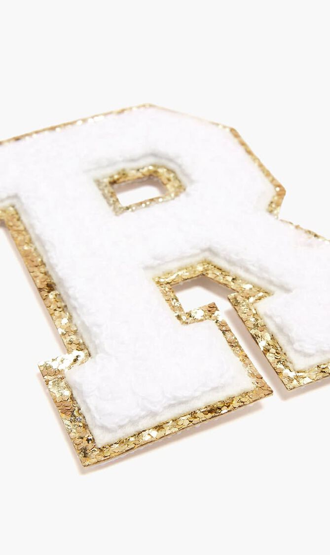 Chenille Sparkle Letter 'R' patch