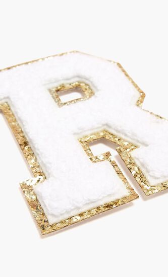 Chenille Sparkle Letter 'R' patch