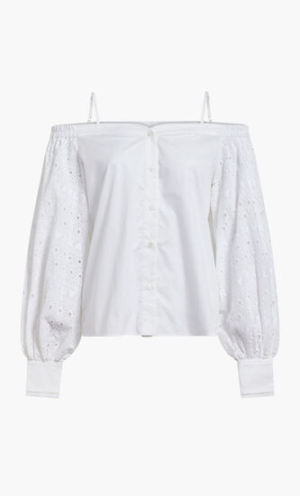 OFF SHOULDER EMBROIDERY TOP