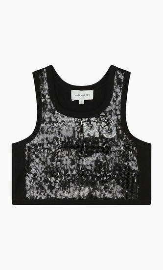 Sequin Embellished Sleeveless Top