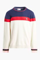 ALDEN TEXTURED KNITTED COLOUR BLOCK SWEATER