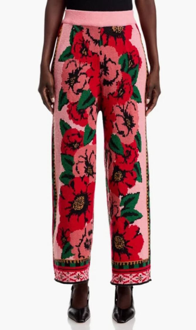 Flower Tapestry Sweater Pants