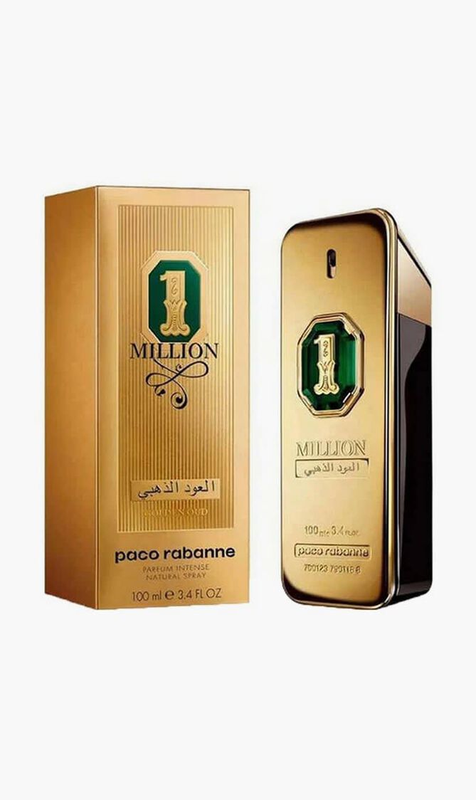 Men 1 Million Golden Oud Parfum Intense Natural Spray, 100 ml