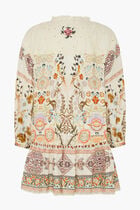 Pintuck Yoke Short Dress