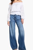 Silk Blend Off Shoulder Top