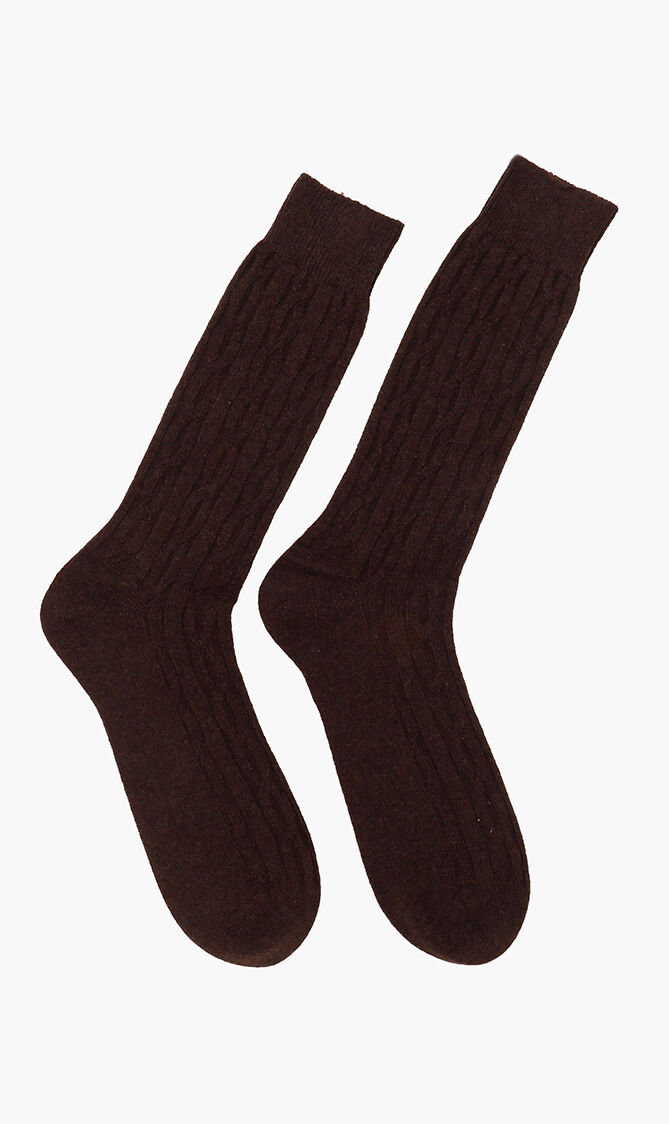 Cashmere Ribbed High Socks