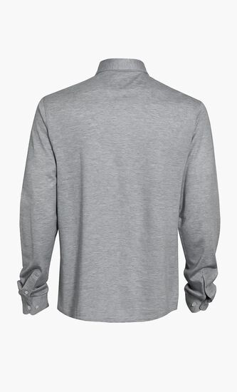 Solid Long Sleeve Polo