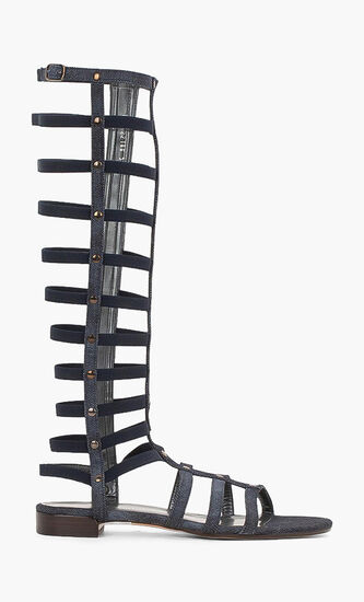 Leather  Knee High  Gladiator