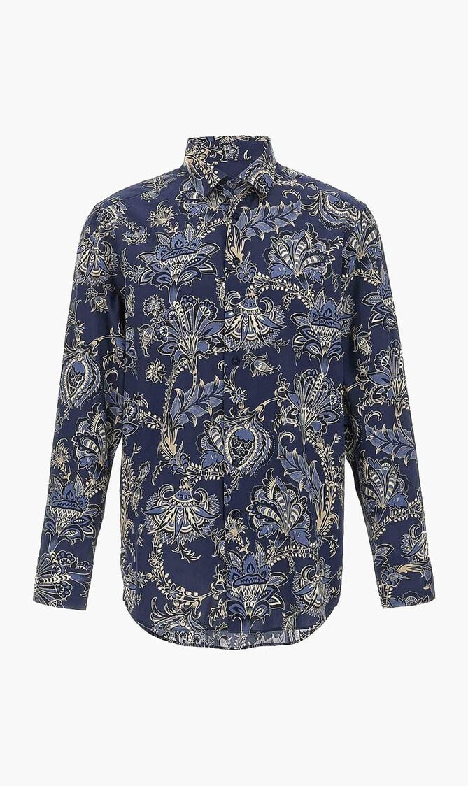 Paisley-Printed Curved Hem Shirt