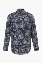 Paisley-Printed Curved Hem Shirt